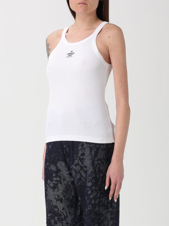 26SS 펜디 민소매 티셔츠 FS7966ANQM F0ZNM White - FENDI