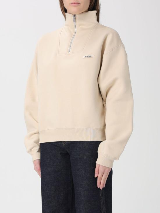 26SS 자크뮈스 그로그랭 지퍼 롤넥 스웨트 셔츠 SSW00210AJ00174 130 Beige - JACQUEMUS