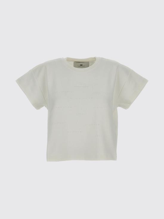 26SS 엘리자베타프랜치 반팔 티셔츠 MA73D61E2 270 White - ELISABETTA FRANCHI