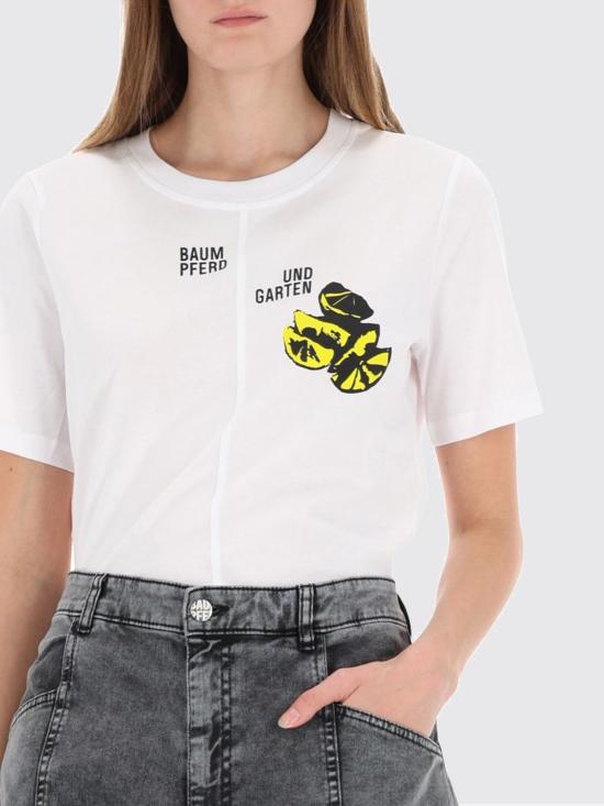 25FW 바움 운드 페르드가르텐 반팔 티셔츠 24443 C3157 White - BAUM UND PFERDGARTEN