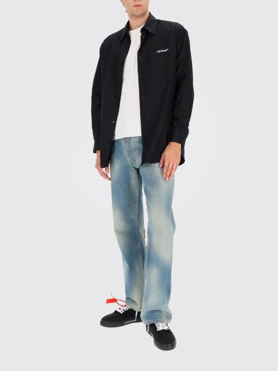 25FW 오프화이트 긴팔 셔츠 OMGE004F25FAB001 1001 Black - OFF WHITE