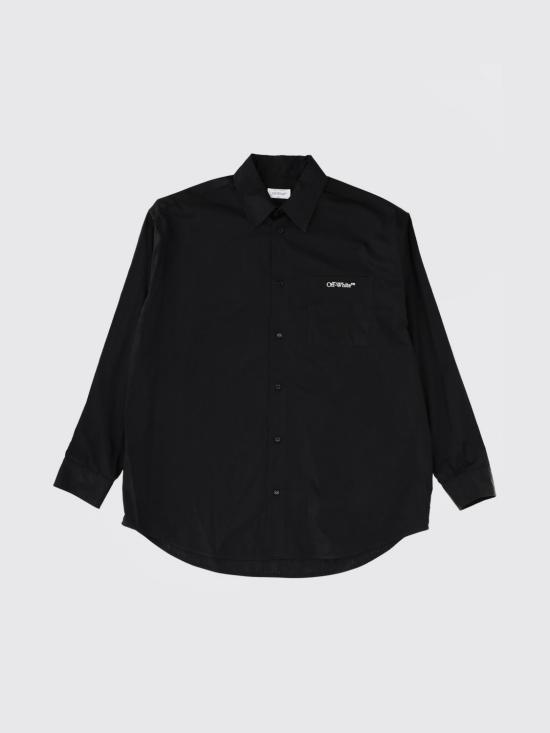25FW 오프화이트 긴팔 셔츠 OMGE004F25FAB001 1001 Black - OFF WHITE