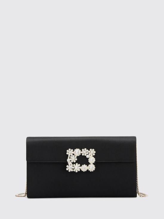 26SS 로저비비에 플라워 스트라스 버클 클러치 RBWAMFD0200RS0 B999 Black