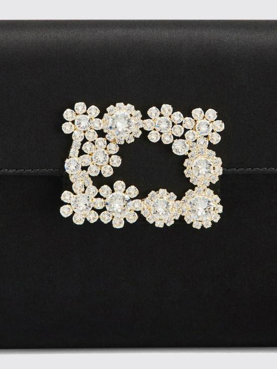 26SS 로저비비에 플라워 스트라스 버클 클러치 RBWAMFD0200RS0 B999 Black - ROGER VIVIER