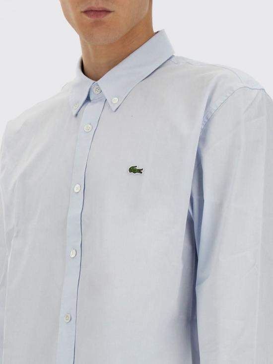 25FW 라코스테 레귤러 핏 프리미엄 코튼 셔츠 CH2933 HBP Gnawed Blue - LACOSTE