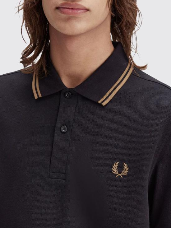 25FW 프레드페리 폴로 티셔츠 M3600P S77 Black 1 - FRED PERRY