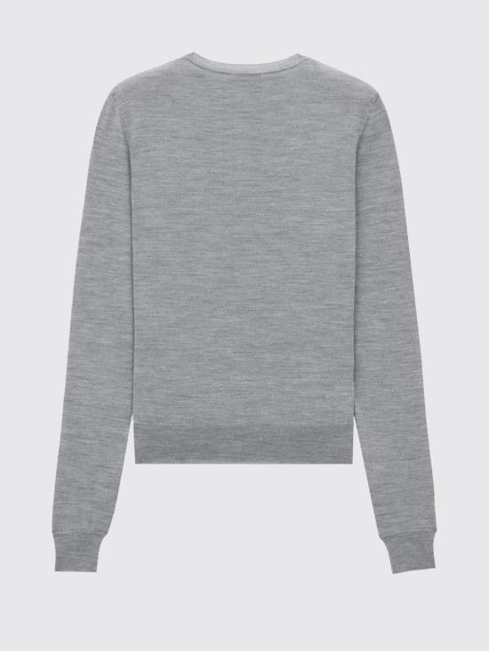 25FW 생로랑 카산드르 크루넥 스웨터 834223Y76GM 1300 Grey - SAINT LAURENT