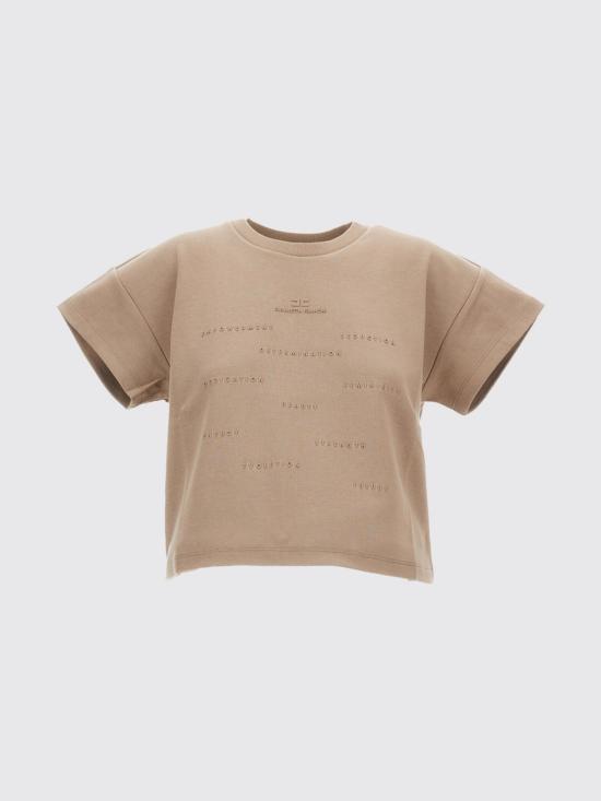 26SS 엘리자베타프랜치 반팔 티셔츠 MA73D61E2 229 Beige - ELISABETTA FRANCHI