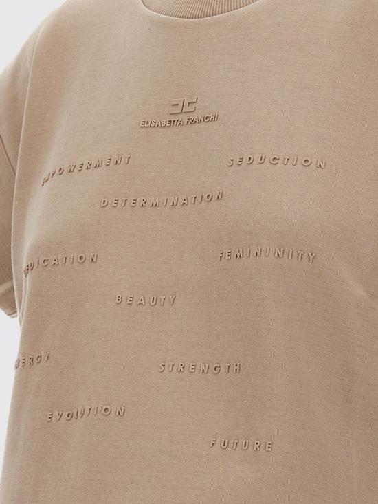 26SS 엘리자베타프랜치 반팔 티셔츠 MA73D61E2 229 Beige - ELISABETTA FRANCHI