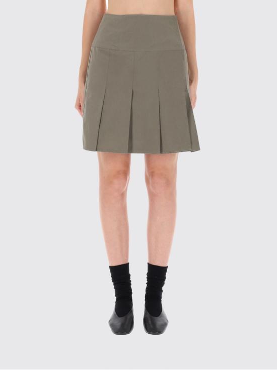 25FW 아워레가시 거들 울 블렌드 플리츠 스커트 W4254GS SOLAROSAGETIDECOTTONNYLON Green