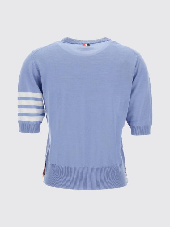 26SS 톰브라운 메리노 울 저지 스티치 4바 티셔츠 FKA471AY1014 482 Gnawed Blue - THOM BROWNE