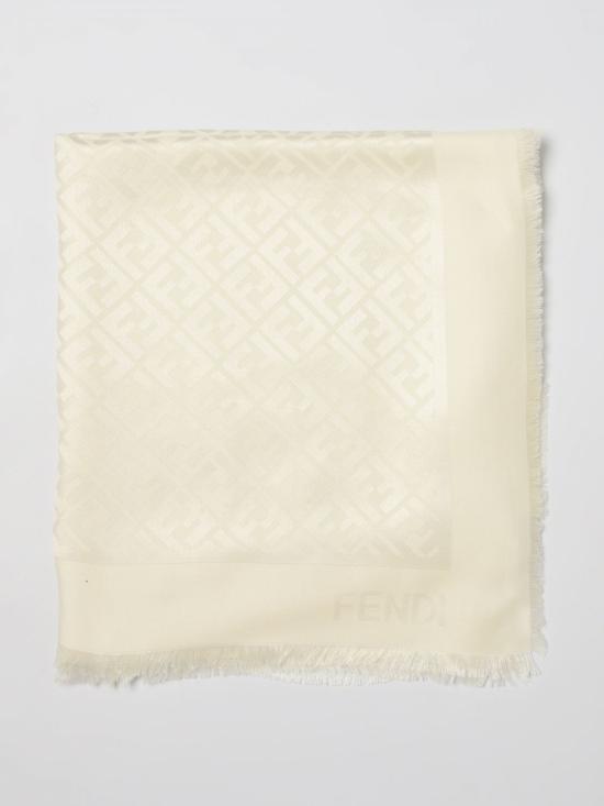 26SS 펜디 오가닉 실크 울 FF 숄 FXT069AJW7 F0QM0 Ivory