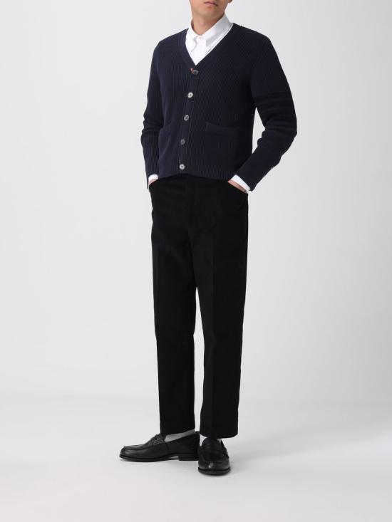 26SS 톰브라운 내로우 웨일 코듀로이 테이퍼드 치노 팬츠 MTU334SF0920001 BLACK DOM - THOM BROWNE