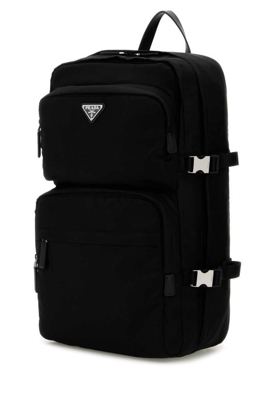 26FW 프라다 삼각로고 리나일론 앤 사피아노 레더 백팩 2VZ1012DMG F0002 Black - PRADA
