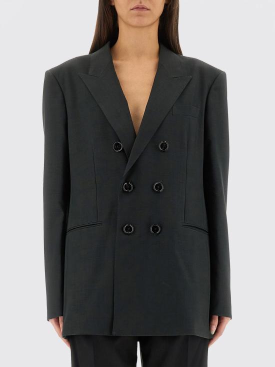 25FW 아미 울 더블 브레스트 재킷 FBV006 WV0066020 BLACK