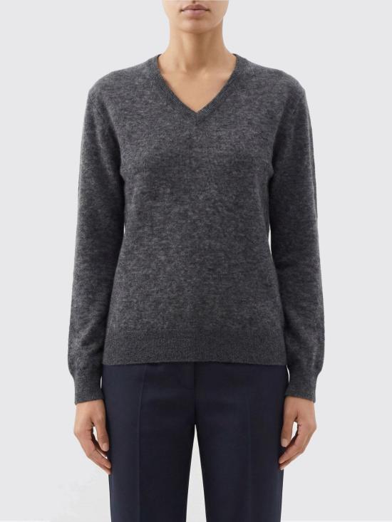 25FW 생로랑 캐시미어 브이넥 스웨터 781571 Y76LZ1403 GREY