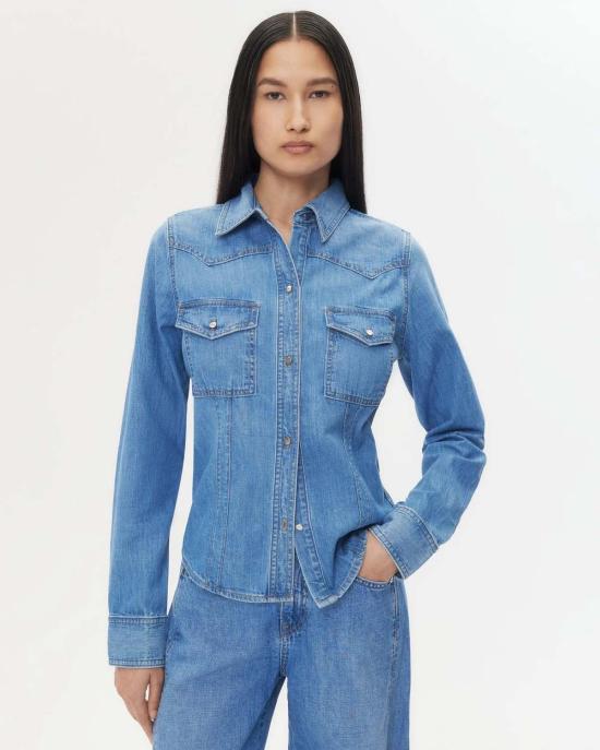  티더블유피 데님 셔츠 Twp 머스탱 샐리 셔츠 빈티지 워싱 - TWP