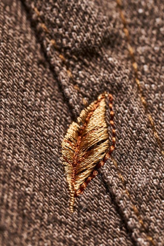  퓨어 블루 재팬 데님 팬츠 Br 14oz 005 슬림 스트레이트 진 브라운 - PURE BLUE JAPAN