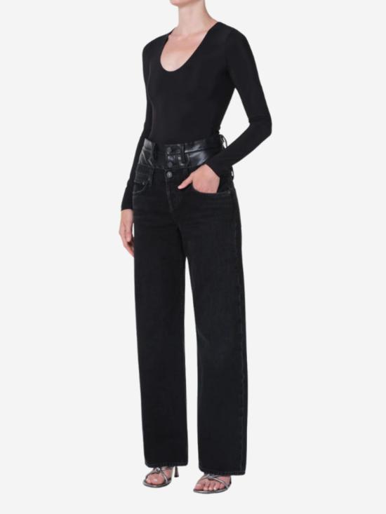  에이골디 바디수트 티셔츠 아골드 클렘 보디수트 - AGOLDE