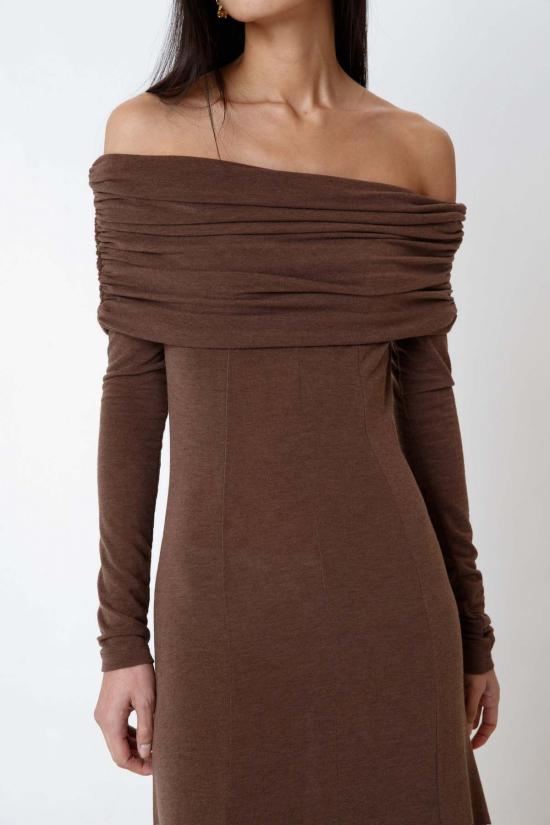  더 엔케이씨 스토어 롱 원피스 NKC 스토어 리사 드레스 브라운 - The NKC Store