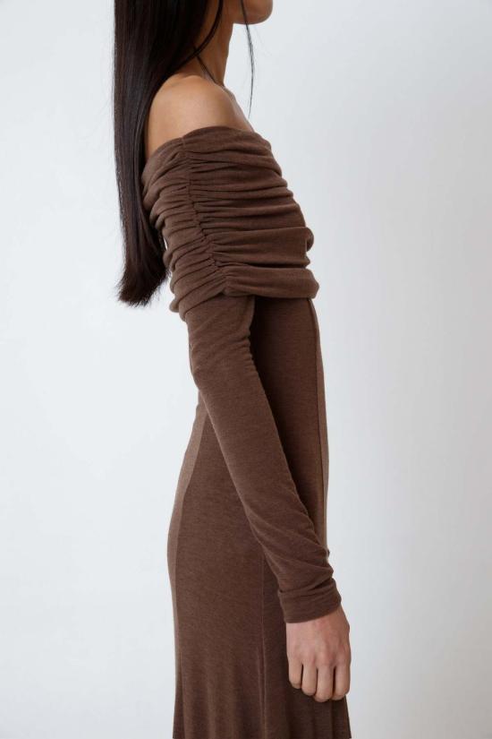  더 엔케이씨 스토어 롱 원피스 NKC 스토어 리사 드레스 브라운 - The NKC Store