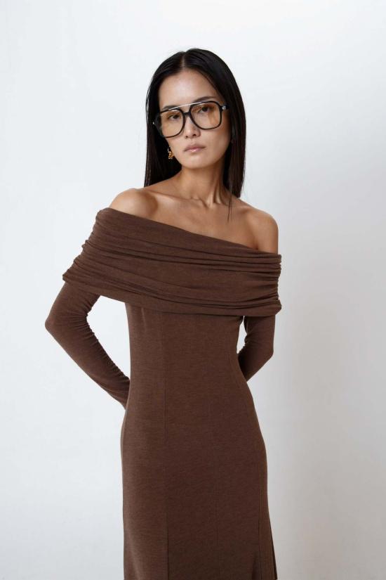  더 엔케이씨 스토어 롱 원피스 NKC 스토어 리사 드레스 브라운 - The NKC Store