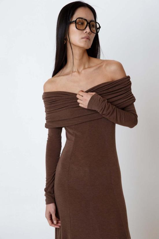  더 엔케이씨 스토어 롱 원피스 NKC 스토어 리사 드레스 브라운 - The NKC Store