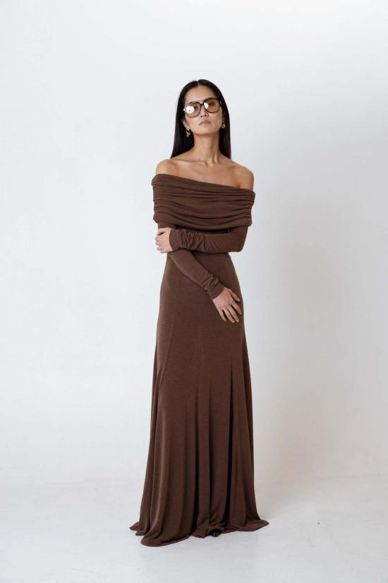  더 엔케이씨 스토어 롱 원피스 NKC 스토어 리사 드레스 브라운 - The NKC Store