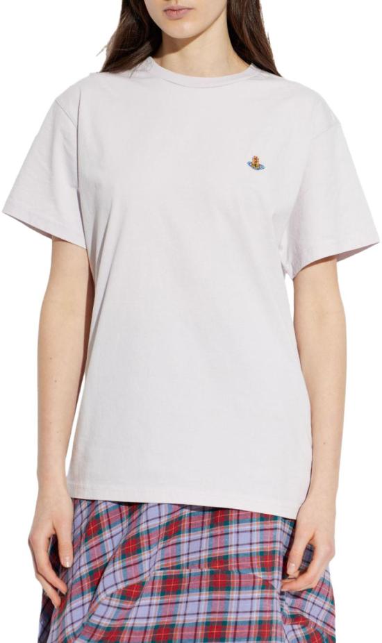 26SS 비비안웨스트우드 클래식 ORB 로고 티셔츠 3G010013J001MJ402 PURPLE - VIVIENNE WESTWOOD