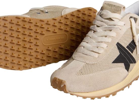 26SS 골든구스 메쉬 스웨이드 어퍼 & 블랙 스타 마라톤 스니커즈 GWF00683F00784015259 BEIGE - GOLDEN GOOSE