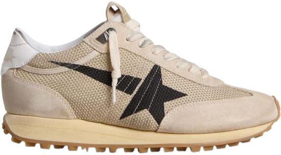 26SS 골든구스 메쉬 스웨이드 어퍼 & 블랙 스타 마라톤 스니커즈 GWF00683F00784015259 BEIGE