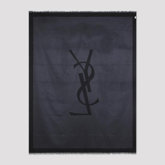 25FW 생로랑 머플러/스카프 835846 3Y009 1061 BLACK DARK GREY - SAINT LAURENT