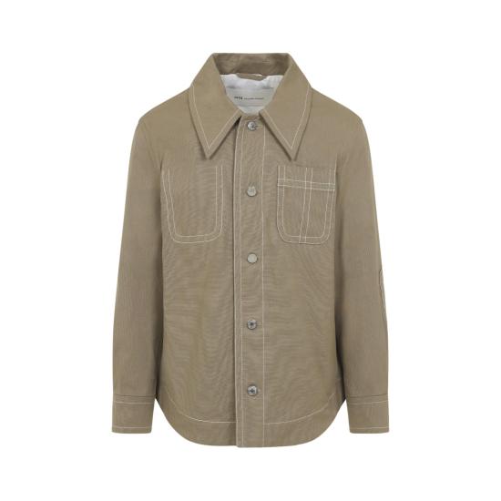 26SS 아미 화이트 코튼 워커 버튼 자켓 UJK874 CO0211 A036 BEIGE TAUPE NUDE NEUTRALS