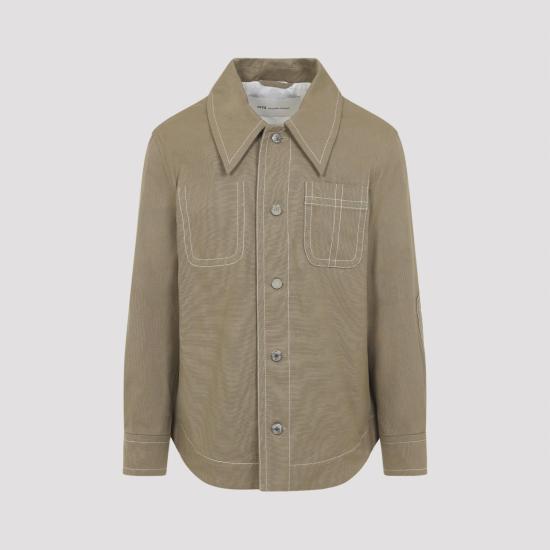 26SS 아미 화이트 코튼 워커 버튼 자켓 UJK874 CO0211 A036 BEIGE TAUPE NUDE NEUTRALS - AMI