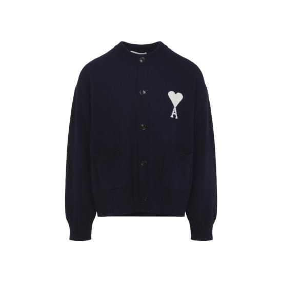 26SS 아미 스웨터 UKC381 KN0156 A116 ENCRE ECRU BLUE