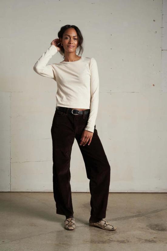  퍼펙트 화이트 티 긴팔 티셔츠 제이미 재활용 면 크루넥 티셔츠 - PERFECT WHITE TEE