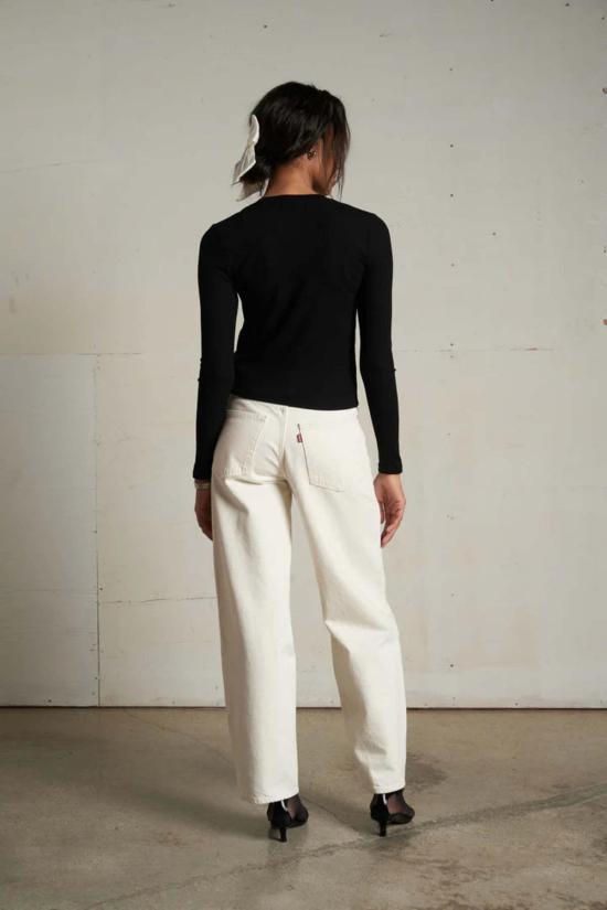  퍼펙트 화이트 티 긴팔 티셔츠 모린 럭스 립 버튼다운 탑 - PERFECT WHITE TEE