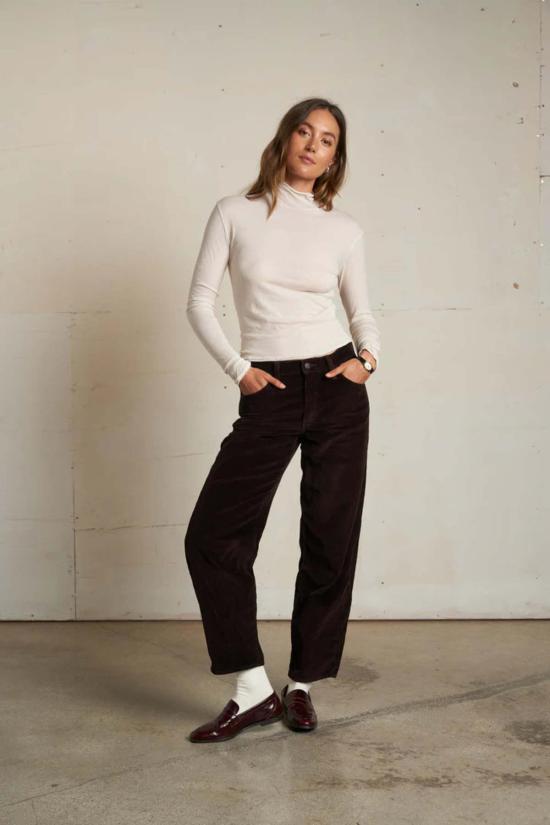  퍼펙트 화이트 티 반팔 티셔츠 킴 저지 모크넥 탑 - PERFECT WHITE TEE