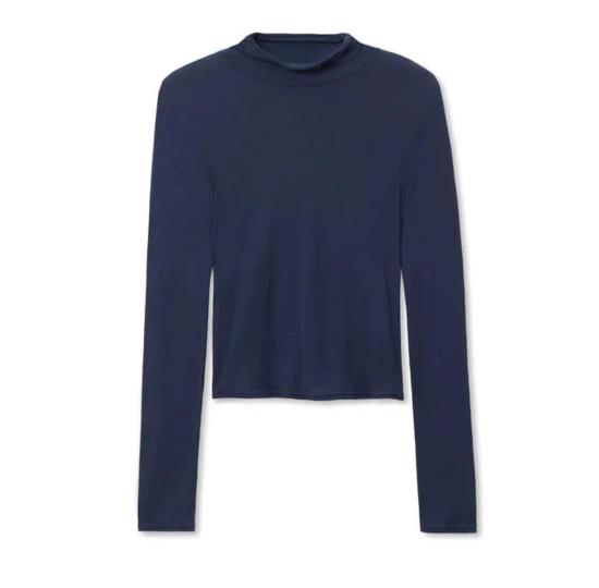  퍼펙트 화이트 티 반팔 티셔츠 킴 저지 모크넥 탑 - PERFECT WHITE TEE