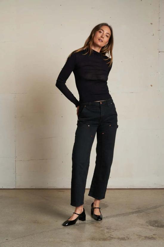  퍼펙트 화이트 티 반팔 티셔츠 킴 저지 모크넥 탑 - PERFECT WHITE TEE