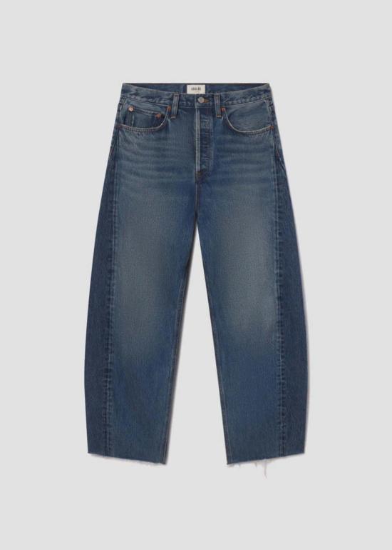  에이골디 데님 팬츠 아골드 루나 하이라이즈 피디드 테이퍼드 스플릿 진 - AGOLDE