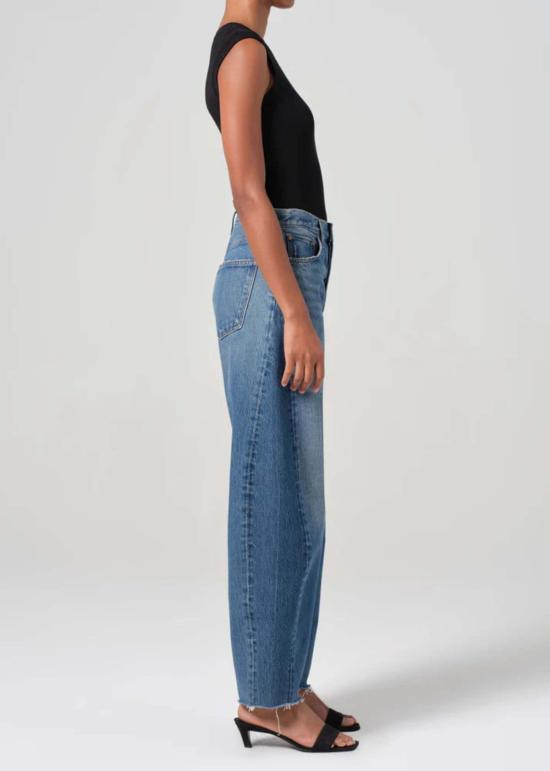  에이골디 데님 팬츠 아골드 루나 하이라이즈 피디드 테이퍼드 스플릿 진 - AGOLDE