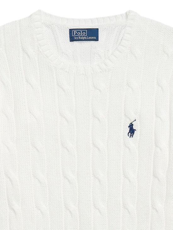 26SS 폴로 랄프로렌 폴로 자수 케이블 니트 스웨터 211971869 007 WHITE - POLO RALPH LAUREN