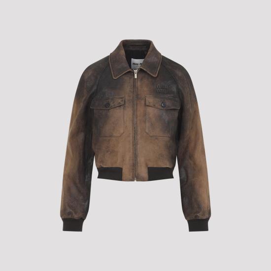 26SS 미우미우 자켓 MPV991SOOO 18BT F0046 COGNAC BROWN - MIU MIU