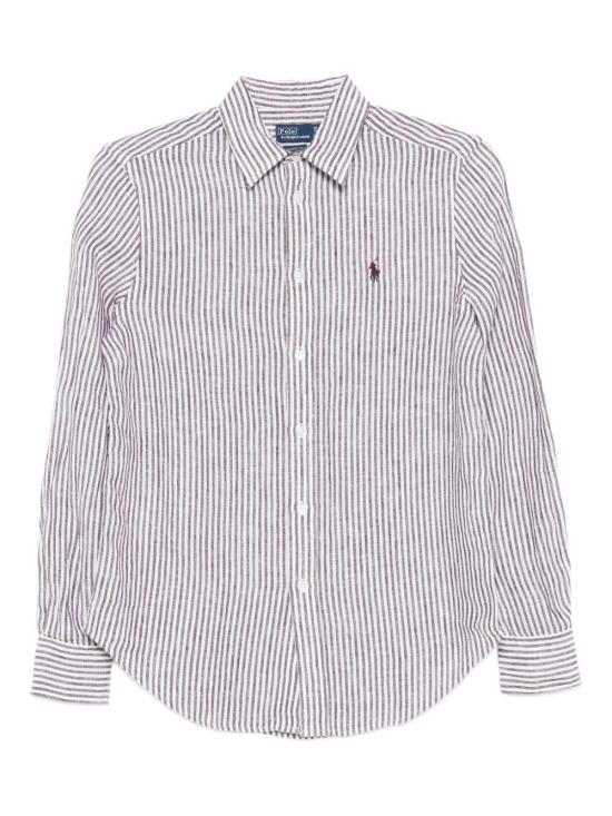 26SS 폴로 랄프로렌 셔츠 211A96158 007 BIANCO E MARRONE