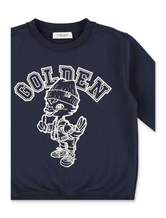 26SS [키즈] 골든구스 트레이닝 상의 P02214P002286 50345 NAVY BLUE - GOLDEN GOOSE