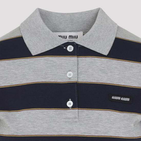 26SS 미우미우 반팔 티셔츠 MJN536SOOO 14RT F005R BLU GRIGIO BLUE - MIU MIU