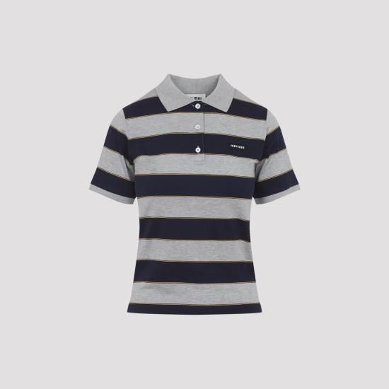 26SS 미우미우 반팔 티셔츠 MJN536SOOO 14RT F005R BLU GRIGIO BLUE - MIU MIU