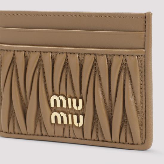 26SS 미우미우 마테라쎄 카드 나파레더 카드홀더 5MC076 AFPP F098L CARAMEL BROWN - MIU MIU