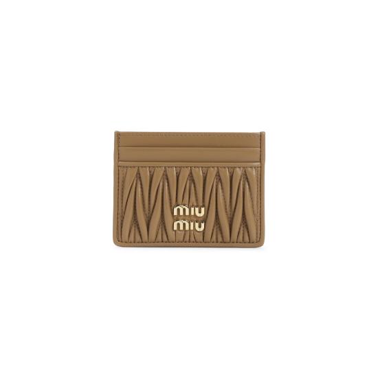 26SS 미우미우 마테라쎄 카드 나파레더 카드홀더 5MC076 AFPP F098L CARAMEL BROWN